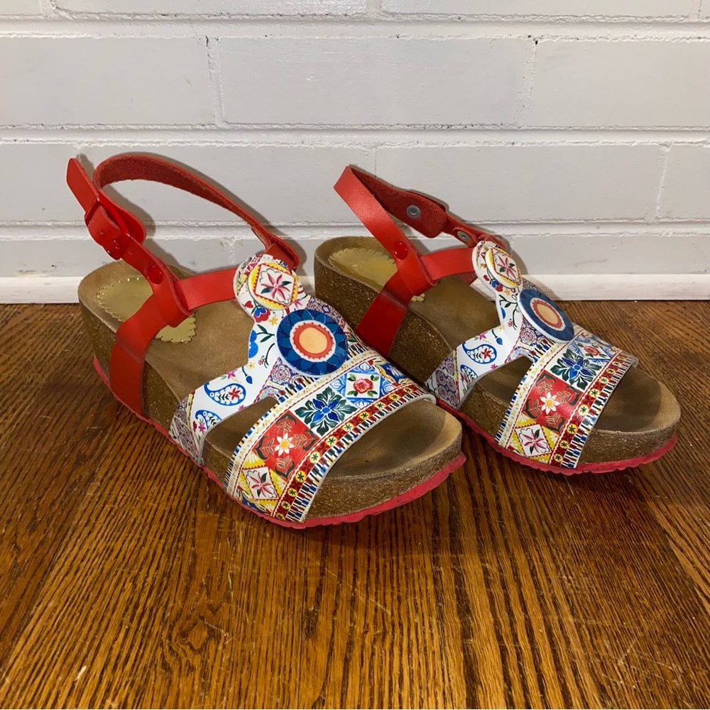 Desigual Women’s Odisea Boho Wedge Strappy Heeled Sandals Made in Spain - 7.5